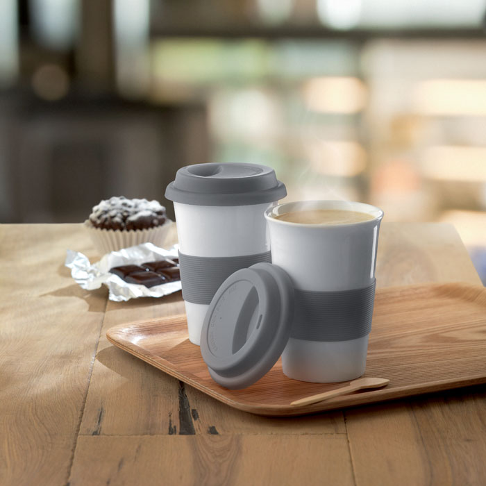 Ceramic Mug W/ Lid And Sleeve - Tribeca