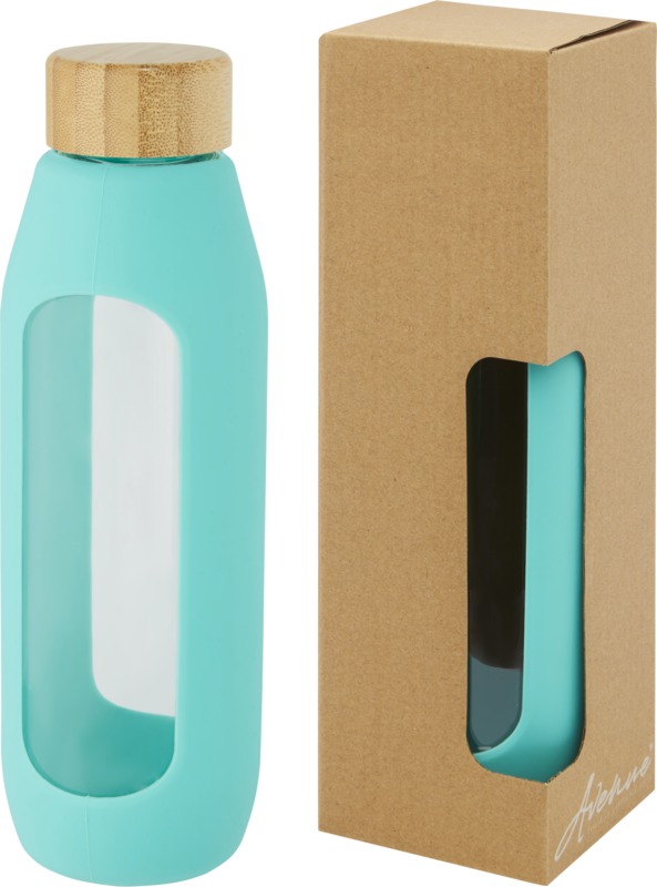 Botella De Vidrio Borosilicato De 600 Ml Con Agarre De Silicona - Tidan